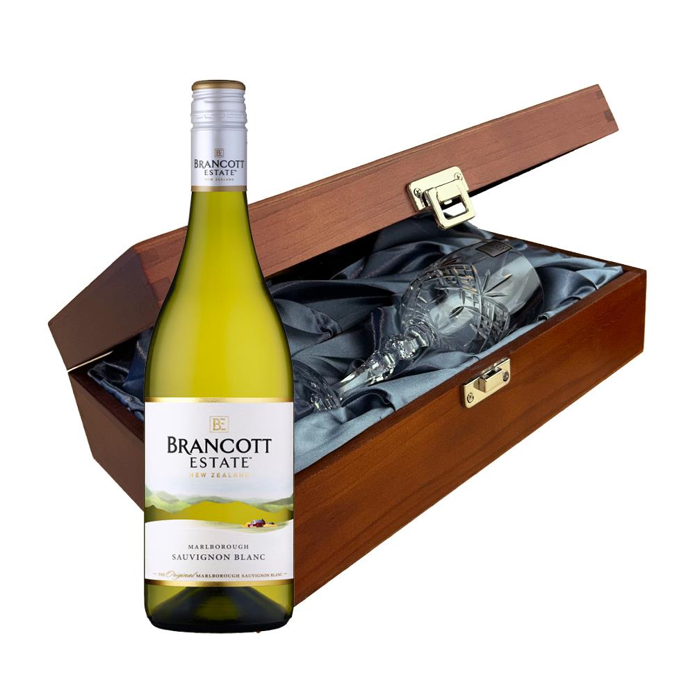 Brancott Estate Sauvignon Blanc 75cl White Wine In Luxury Box With Royal Scot Wine Glass